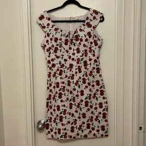 Betty Page by Tatyana white cherry print dress